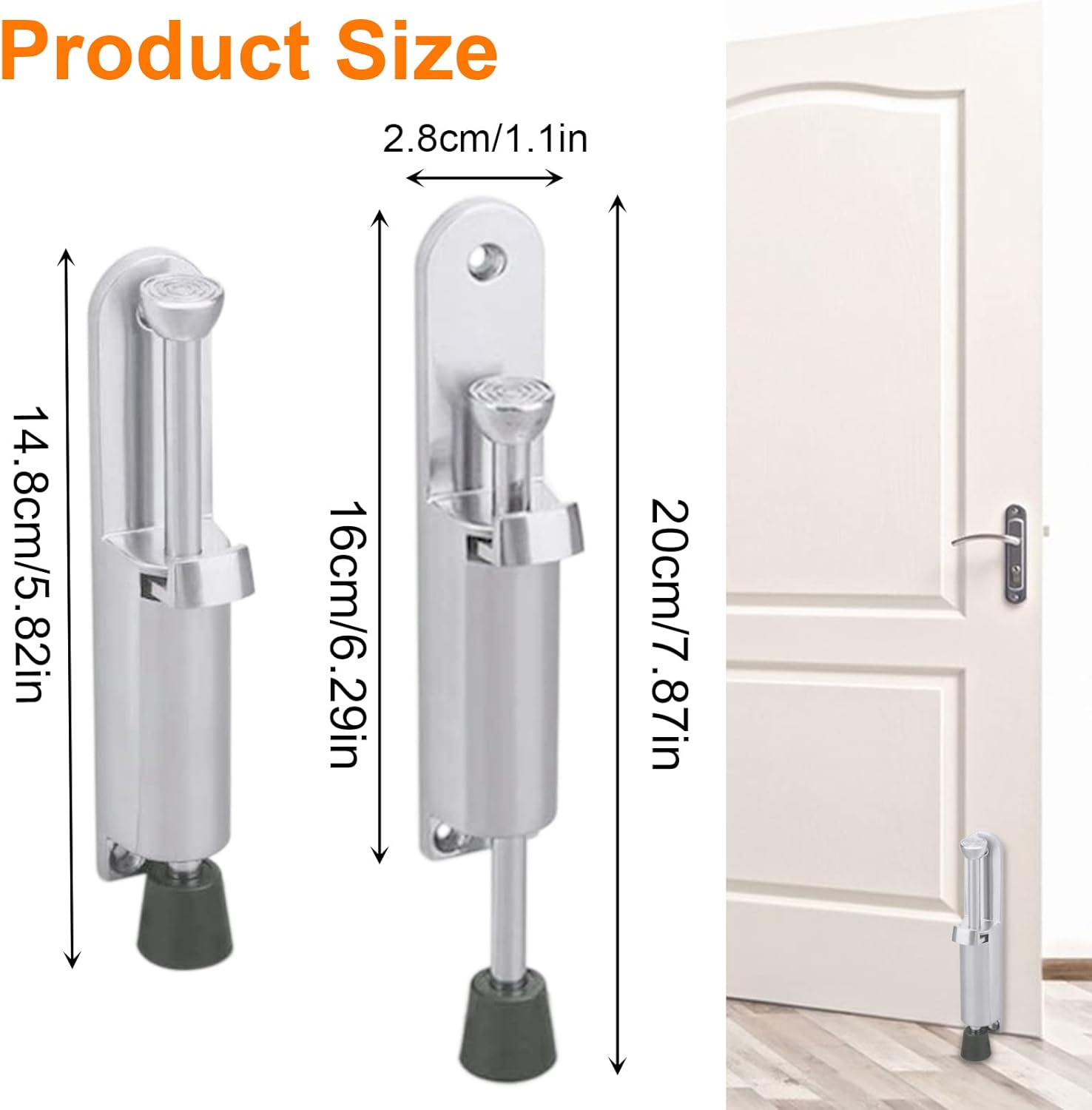 Arrêt de Porte en Métal avec Commande au Pied, Bloque Porte Sol, Stop Porte, Cale Porte, Bloc Porte, Butée de Porte Support de Porte en Alliage - 2