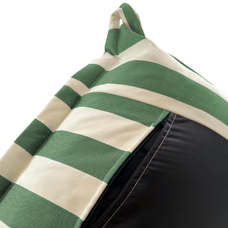 Pouf extérieur à rayures imperméable anti-uv BANANAIR 85 x 85 x 75 cm vert - 4