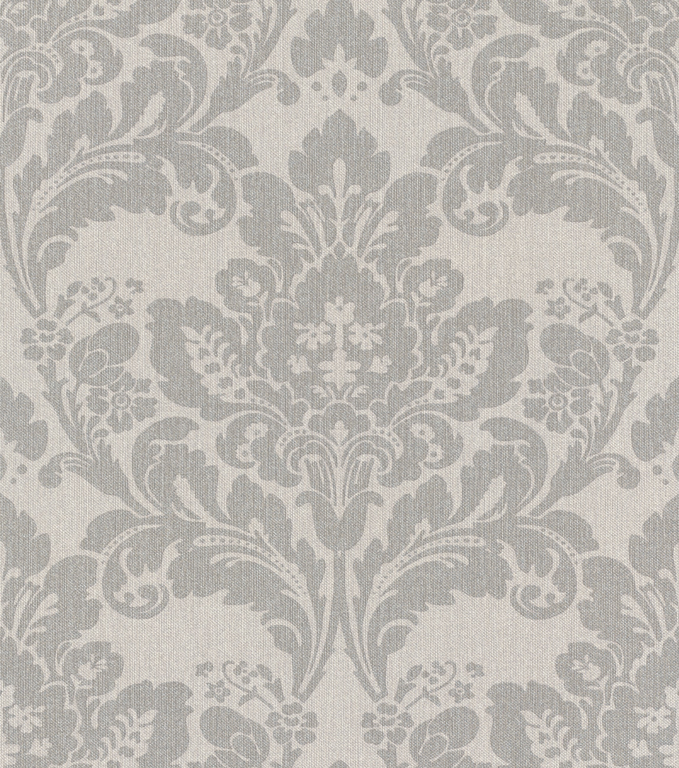 Papel pintado rasch 547320 - papel pintado no tejido con ornamentos de estilo barroco y estructura textil en gris y plata