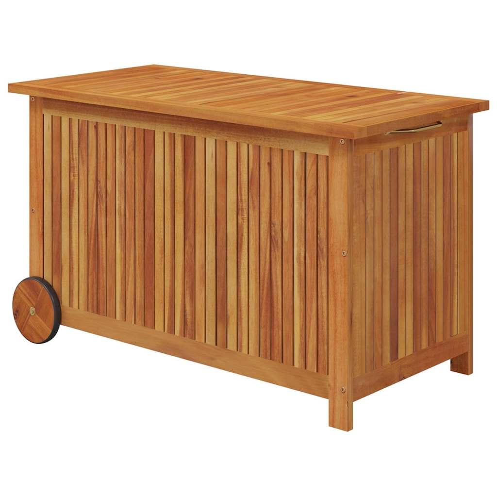Coffre de jardin à roulettes, en bois d'acacia massif, 90 x 50 x 58 cm - COMFORTXL - 3