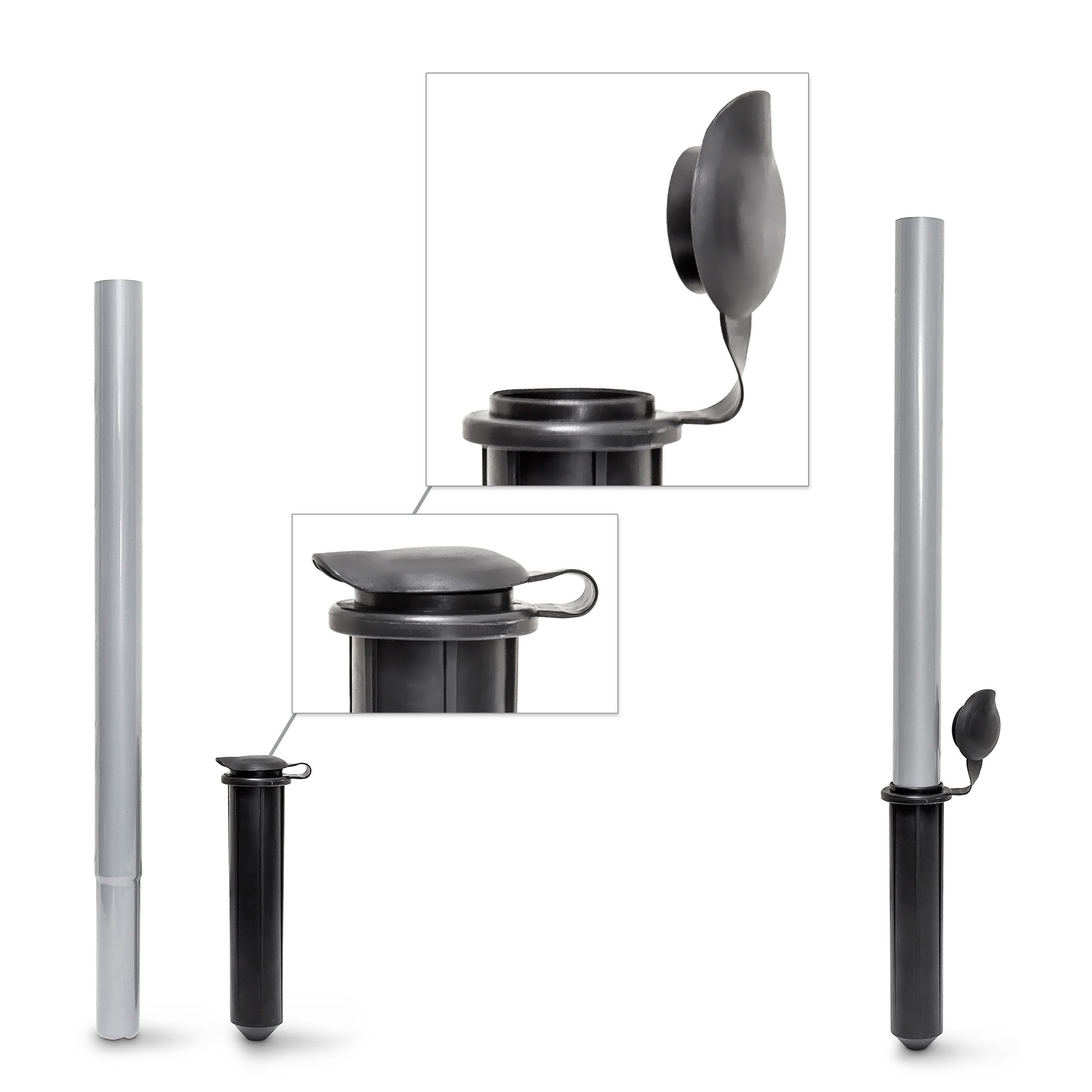 Sèche-linge parapluie Corde de 49 m 4 côtés Piquet de sol très stable Séchoir, gris, Relaxdays - 7