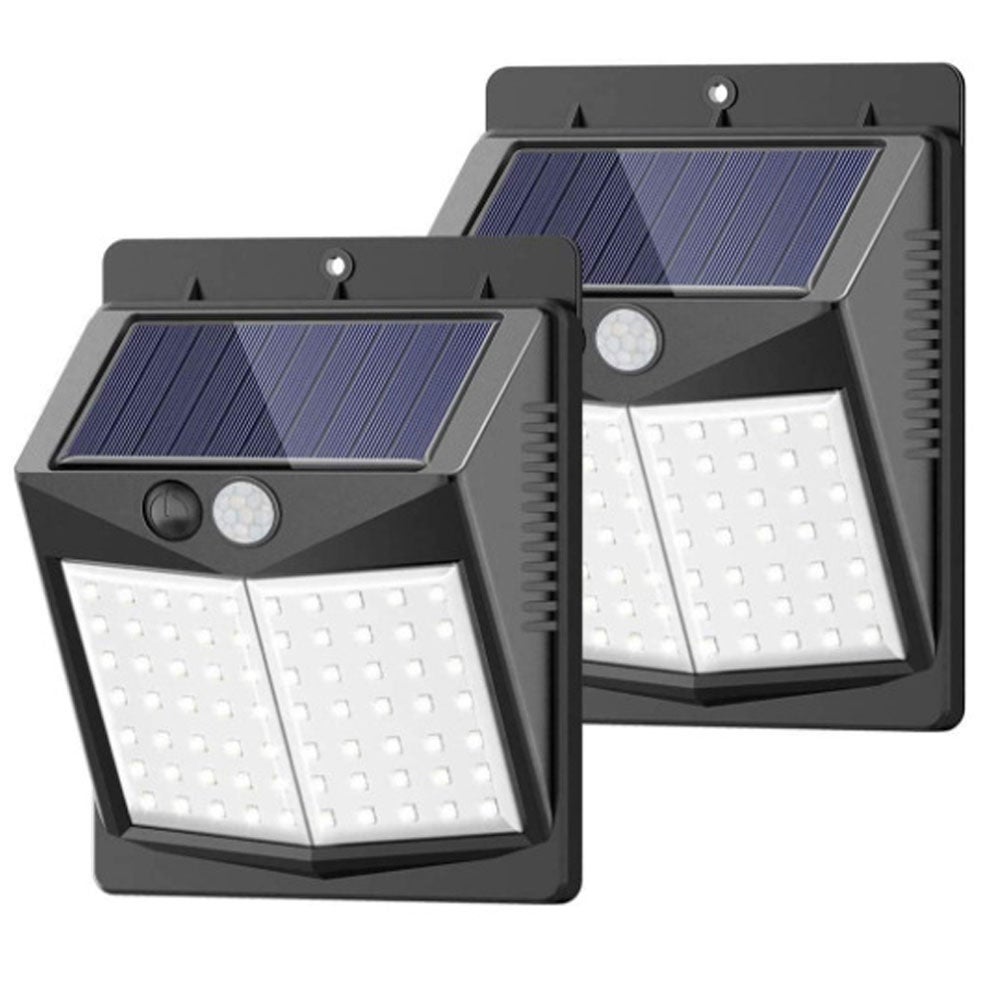 Lampa solarna zewnętrzna z czujnikiem ruchu, indukcyjna, ścienna, kinkiet zewnętrzny z oświetleniem słonecznym [2 sztuki]