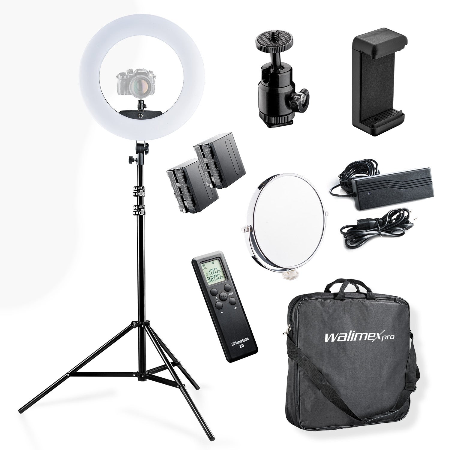 Lampe Annulaire DEL UV/Blanc AmScope 5W - Double Canal Pour Microscope, Éclairage Fluorescent