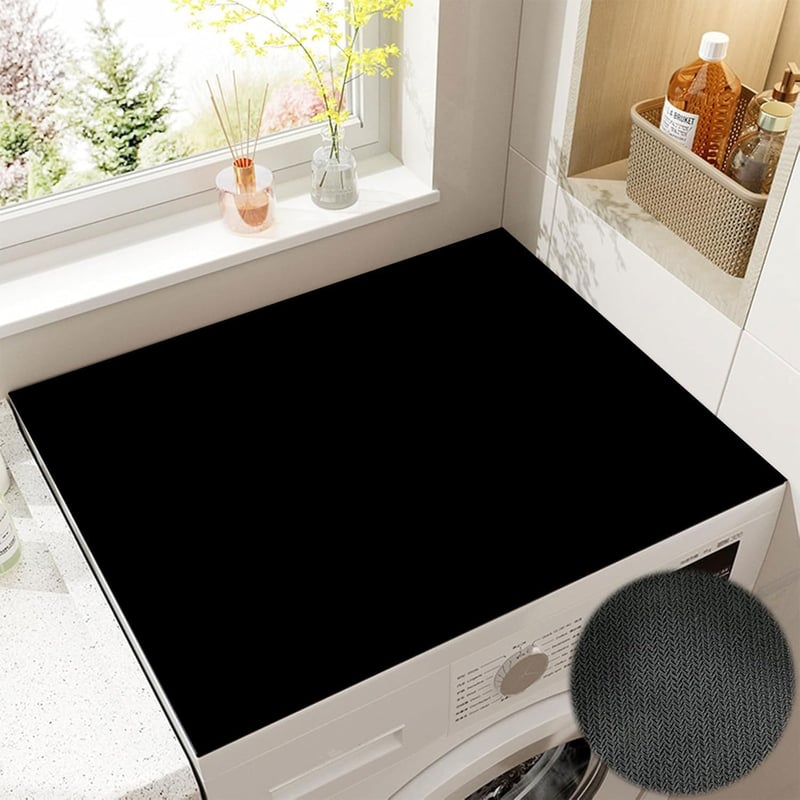 Pokrowiec na pralkę 60 x 60 cm, mata antypoślizgowa do pralki lub suszarki, kolor czarny