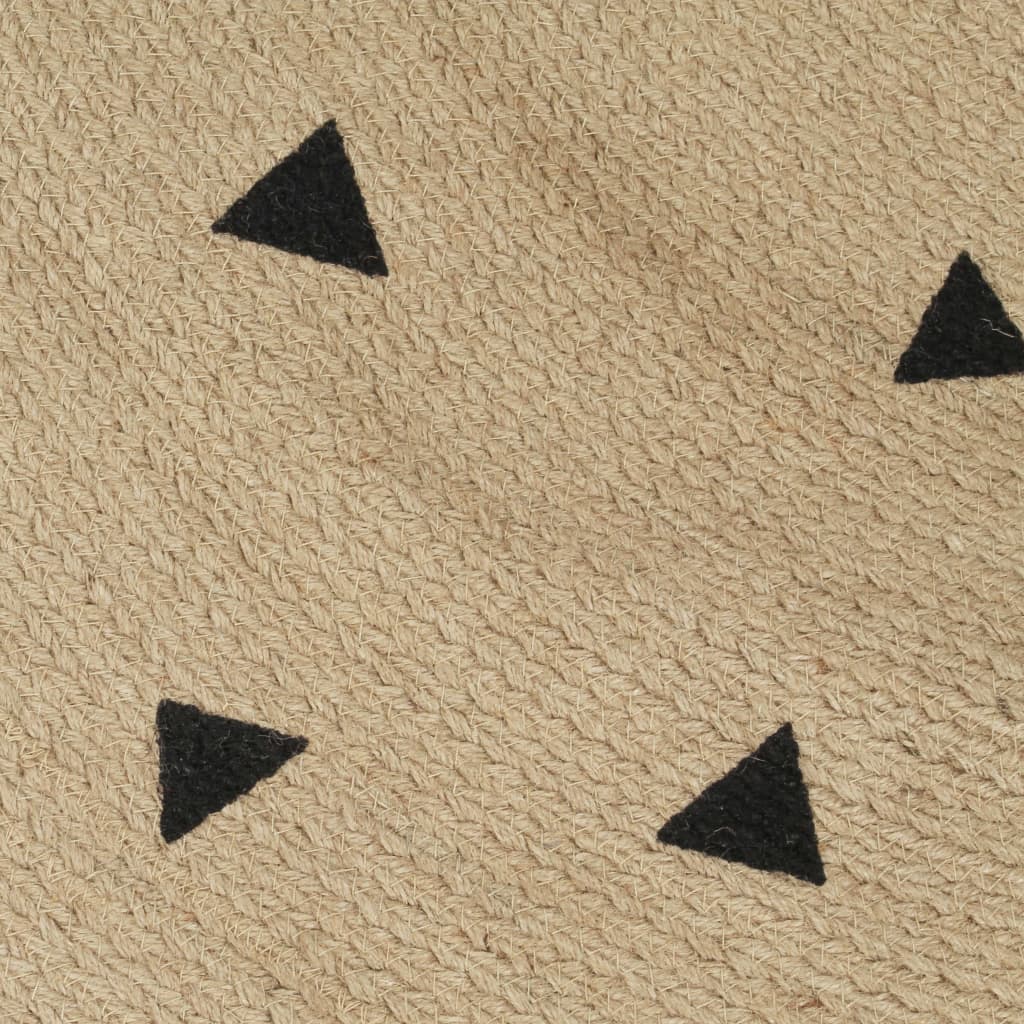 Tapete de sal | Tapete artesanal em juta com impressão triângulos 90 cm CFW168192 - 4