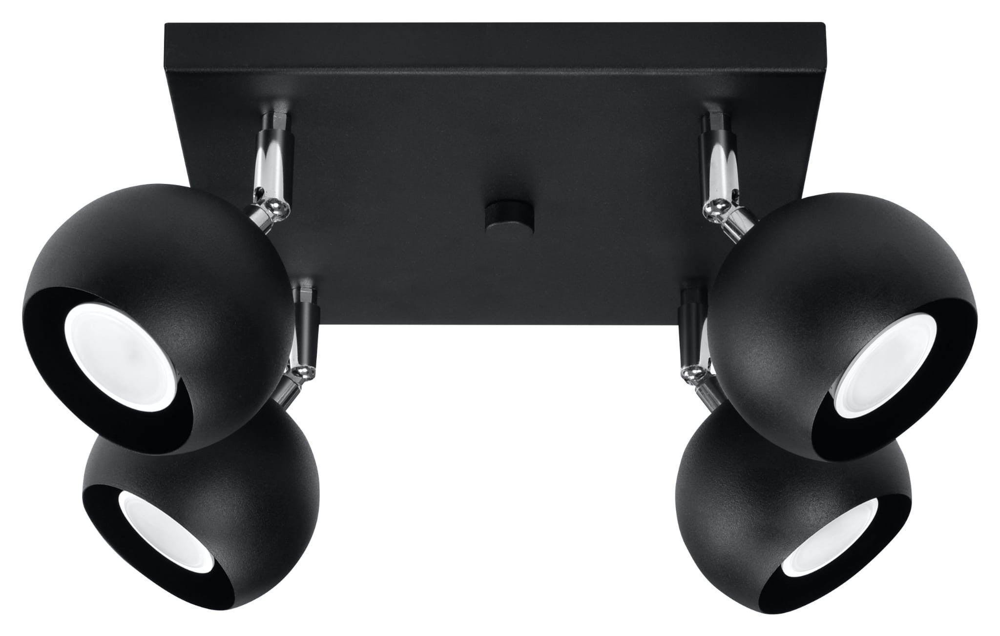 Lampa sufitowa wisząca Oculare czarna-chromowana 4xGU10x40W wym: 25 x 25 cm metal Sollux Lighting