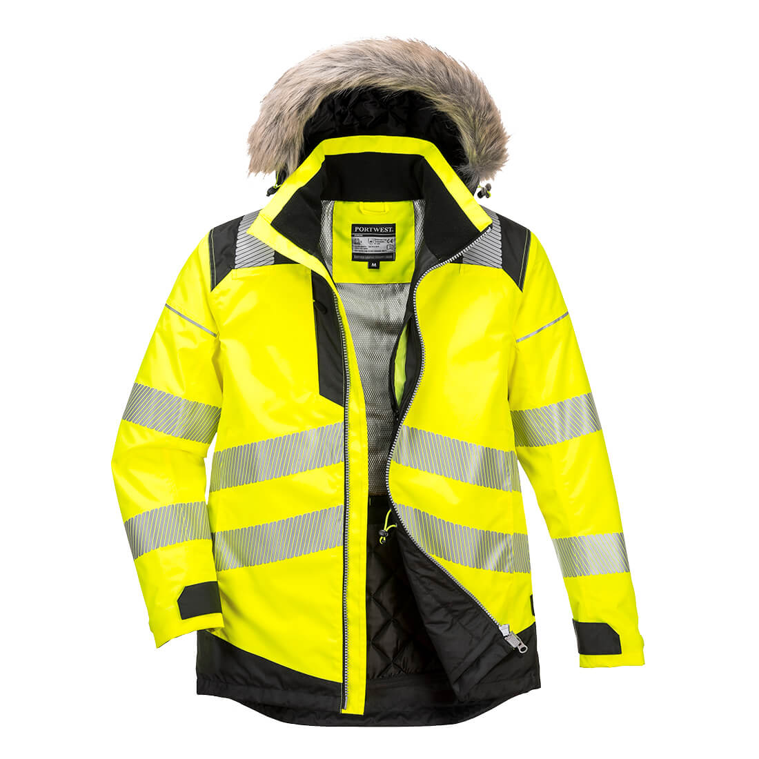 Parka hiver HV PW3 Jaune et Noir - Portwest - Taille 4XL - 3
