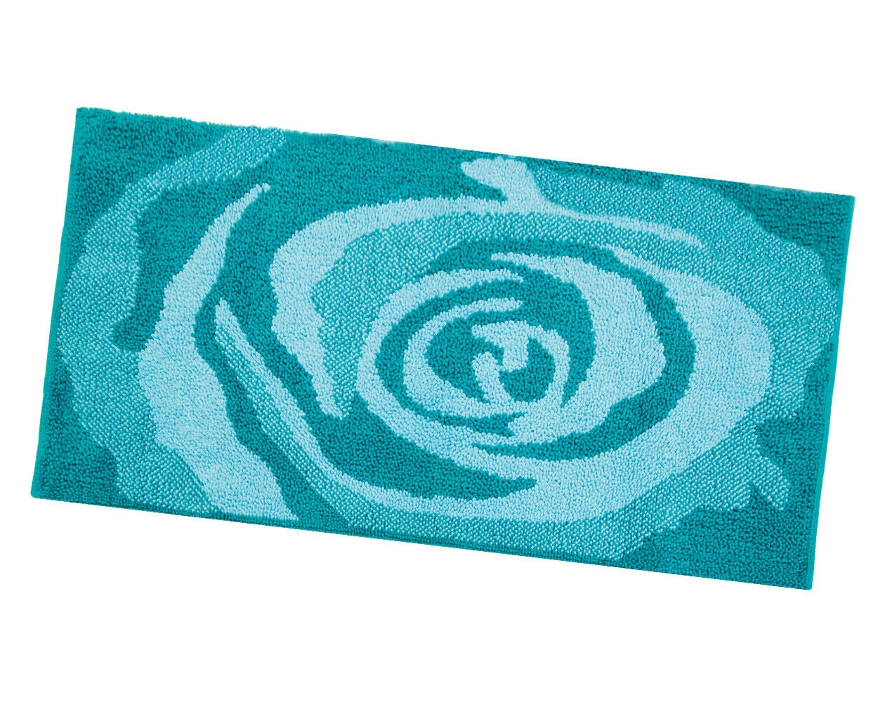 Alfombra de baño 65x140 cm pie de cama suave antideslizante algodón puro elegante bleu