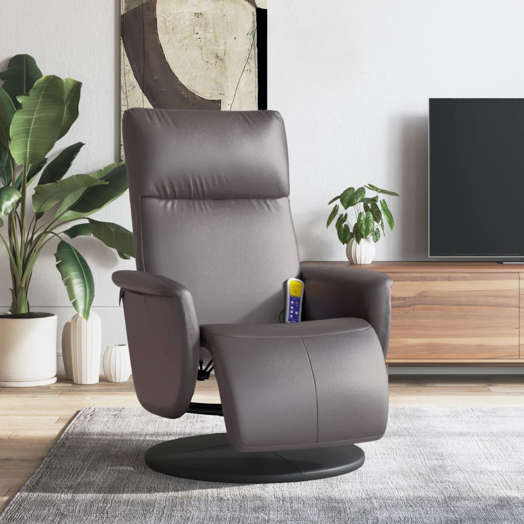Fauteuil Inclinable De Massage VidaXL - Tissu Vert, Repose-pieds, 6 Points De Vibration, Capacité 110kg