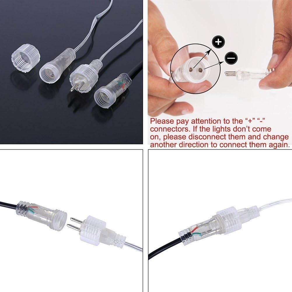 LED météore pluie lumière 11,8 pouces 8 tubes 192leds pluie goutte lumière - 5