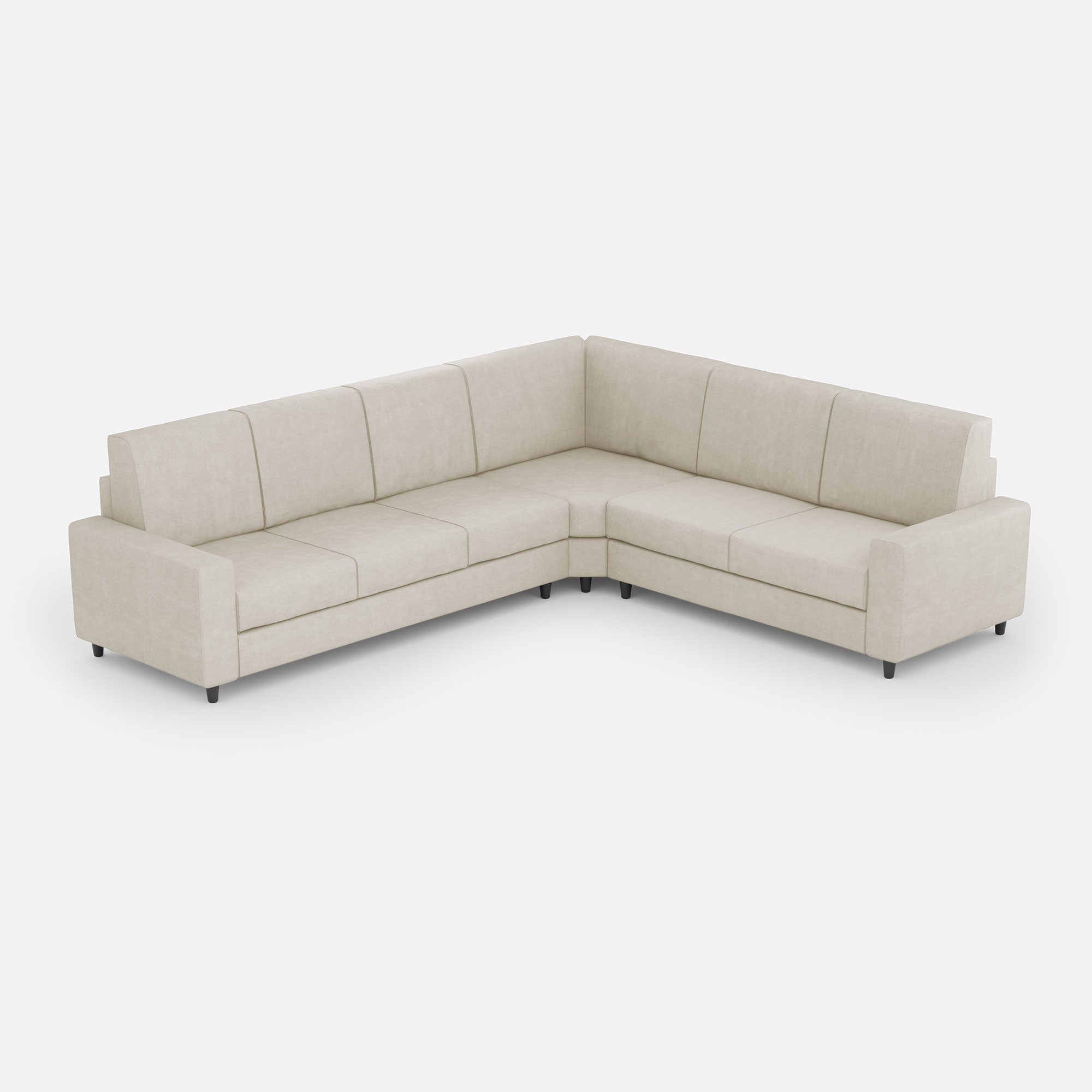 Sofá sakar de 3 plazas (tres plazas de 60 cm) + rincón + sofá de 2 plazas (dos plazas de 60 cm) dimensiones exteriores l.286x226 color leche