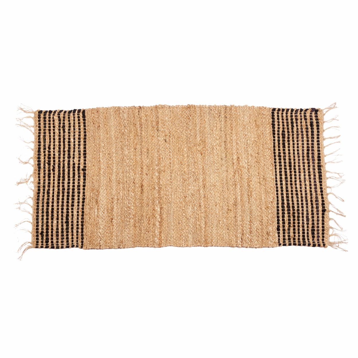 Dywan jutowy GIFTDECOR naturalny beż czarne pasy 70x140 cm 1 szt.
