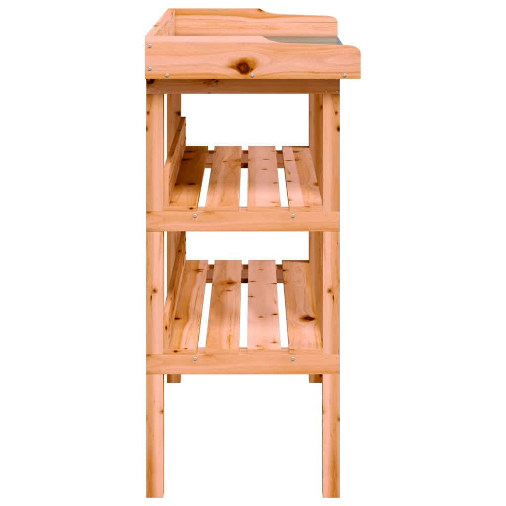 Jardinière | Table à plantes avec étagères marron 78x38x82,5cm bois de sapin CFW75514 - 5