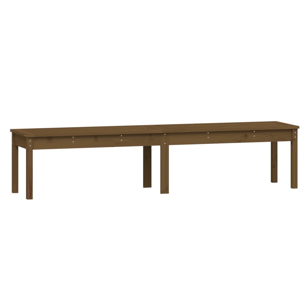 Banco de jardín 2 plazas marrón miel madera de pino 203,5x44x45cm