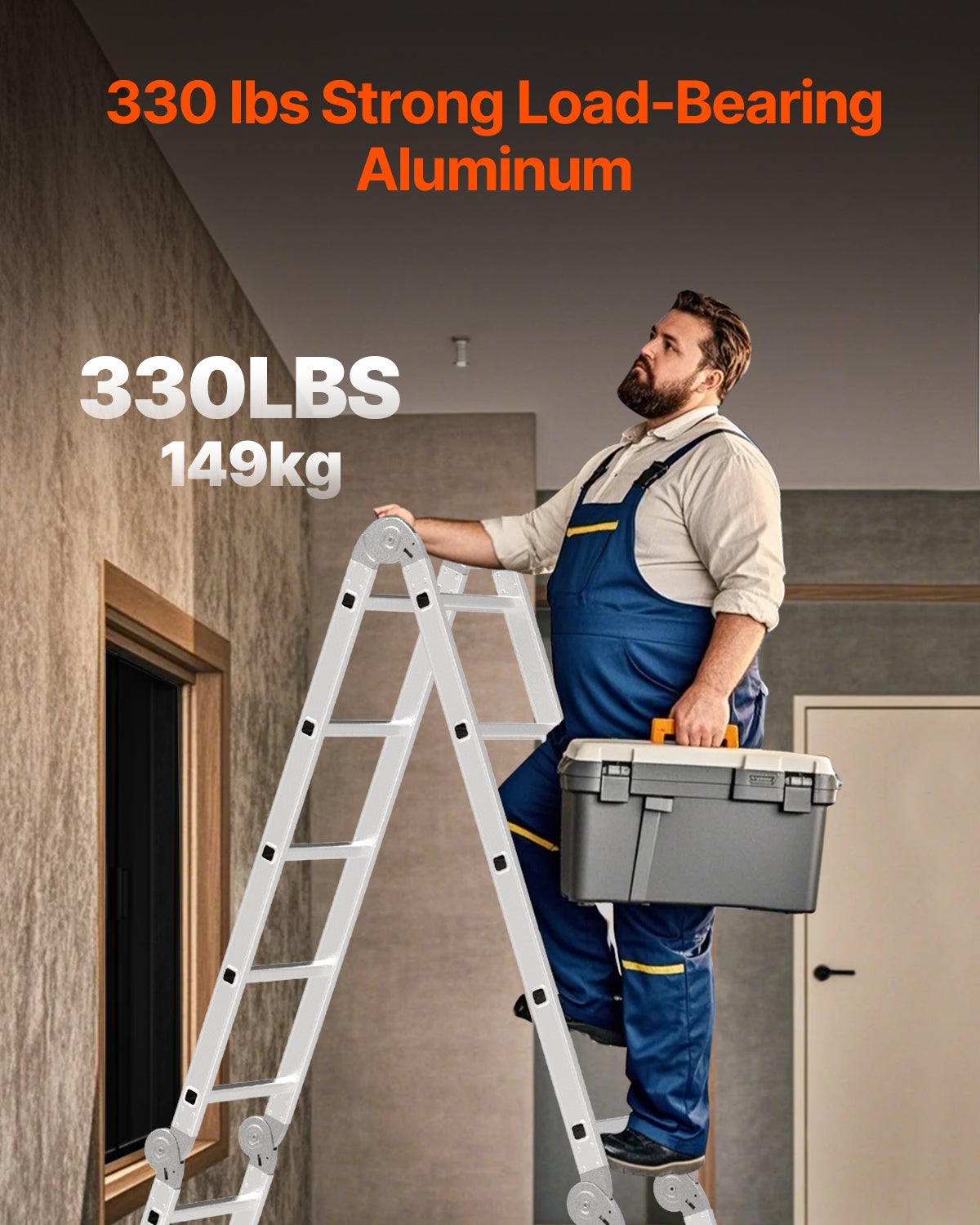 Drabina wielofunkcyjna drabina wielofunkcyjna rama drabiny 7 w 1 4 stopnie 4600mm VEVOR - 3