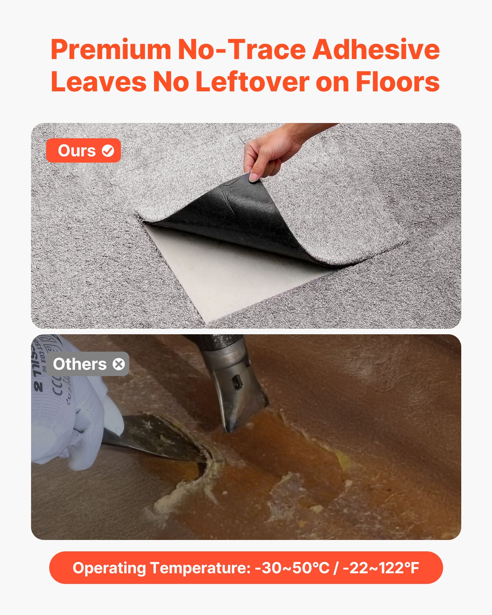 Losetas de moqueta autoadhesivas cuadradas VEVOR 45,7 x 45,7 cm, 10 unidades, para salón y dormitorio, cobertura sin costuras, 2 m², 12 mm de grosor - 5