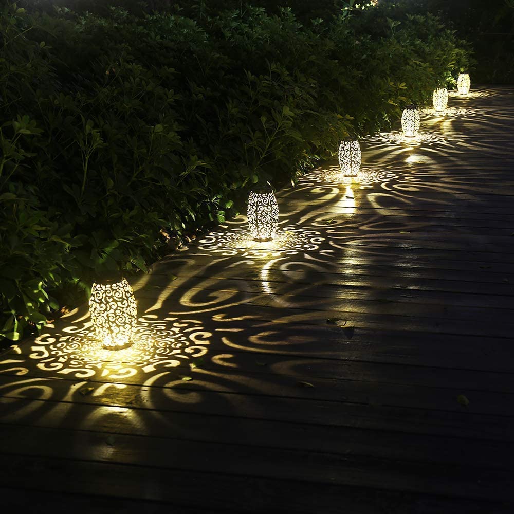 Pacote com 2 Lanternas Solares Externas, Luminárias Pendentes Solares LED, IP65 à Prova D'água, Ideal para Jardim, Pátio, Gramado e Mesa, 3000K(Preta) - 6