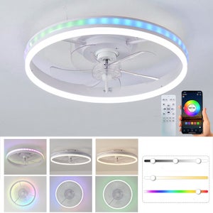 Ventilatore Silenzioso Luce Dimmerabile Ventilatore Da Soffitto Con Luce LED - 72W, 6 Velocità, Telecomando E APP, Timer, Per Soggiorno E Camera Ventilatore Silenzioso Per Soggiorno