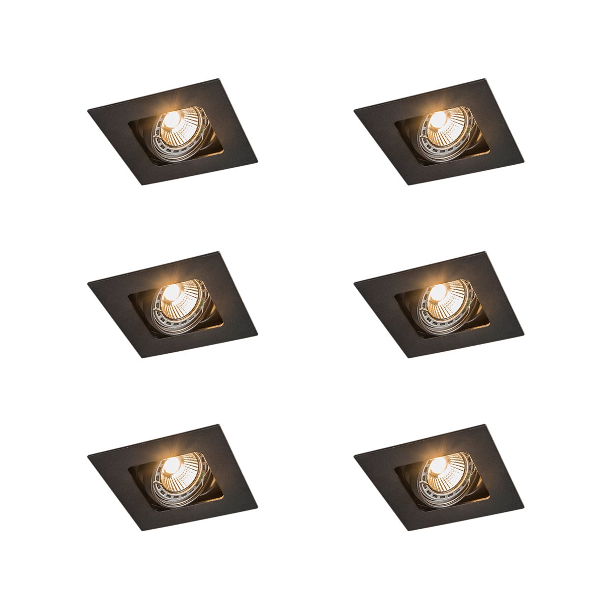 Qazqa reflektory wpuszczane - 91110 -, gu10, max. 50w, kompatybilny z żarówką LED, 10cm, IP20oświetlenie wewnętrzne, zestaw 6