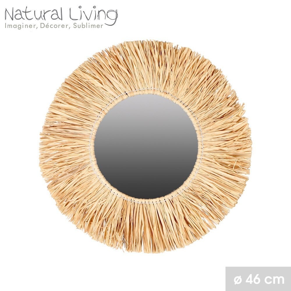 Miroir rond Franges Raphia 46 cm - 4