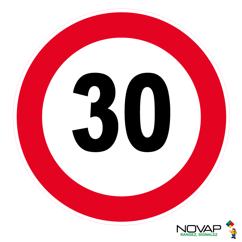 Panneau Vitesse limitée à 30 km/h - Rigide Ø300mm - 4060064 | Leroy Merlin