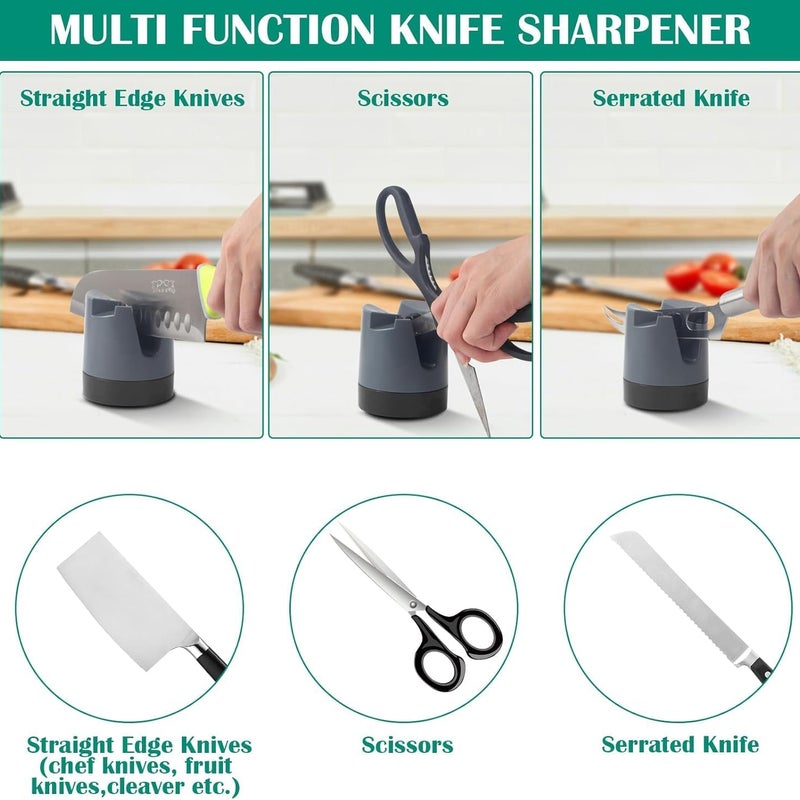 (Szary) Profesjonalna ostrzałka do noży, Regulowane ostrzałki do noży, Automatyczna ostrzałka kątowa do noży o prostym ostrzu, noży ząbkowanych i no
