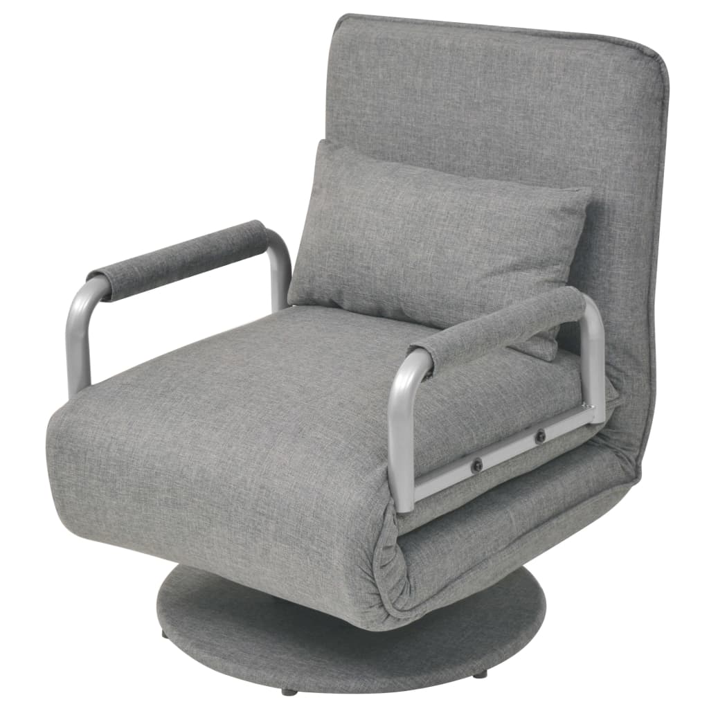 Maison exclusive - silla giratoria y sofá cama tela gris claro