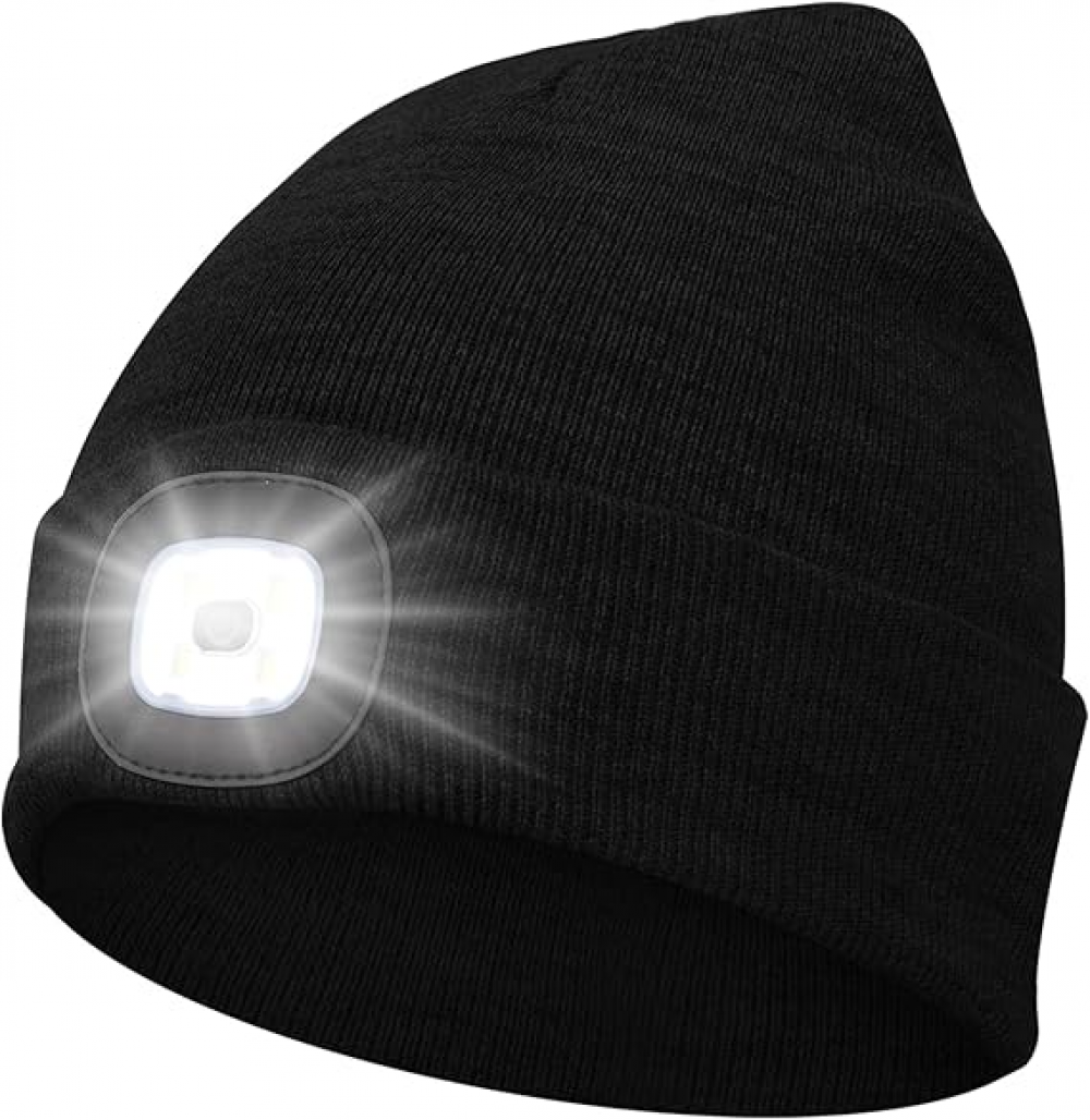 Czapka dzianinowa LED z czołówkami dla mężczyzn i kobiet, trójkolorowa, lekka, zimowa, do robienia na drutach, ładowana przez USB