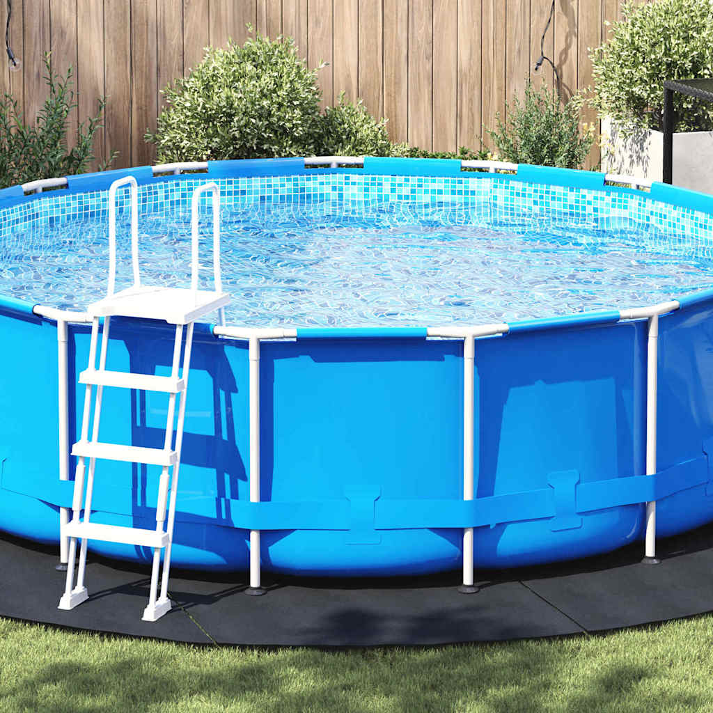 Tapis De Protection Rond Piscine Hors Sol 5,5 M - Tissu Non Tissé Noir - Protection Durable Et Installation Facile