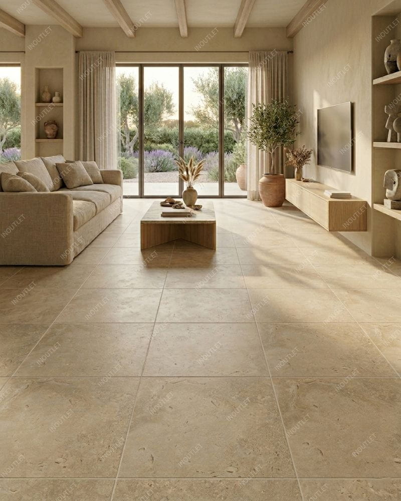 Carrelage sol effet Travertin Tivertino Terre 60x60 cm - Réflex boutique - 4