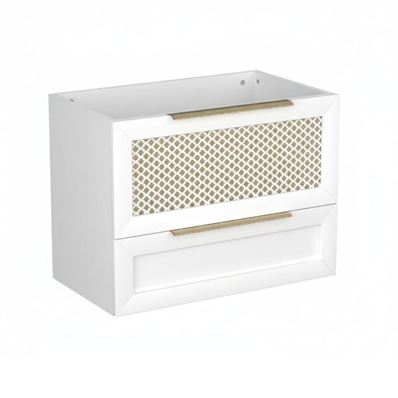 Szafka pod umywalkę CHIC 80 cm biała półmat/złota