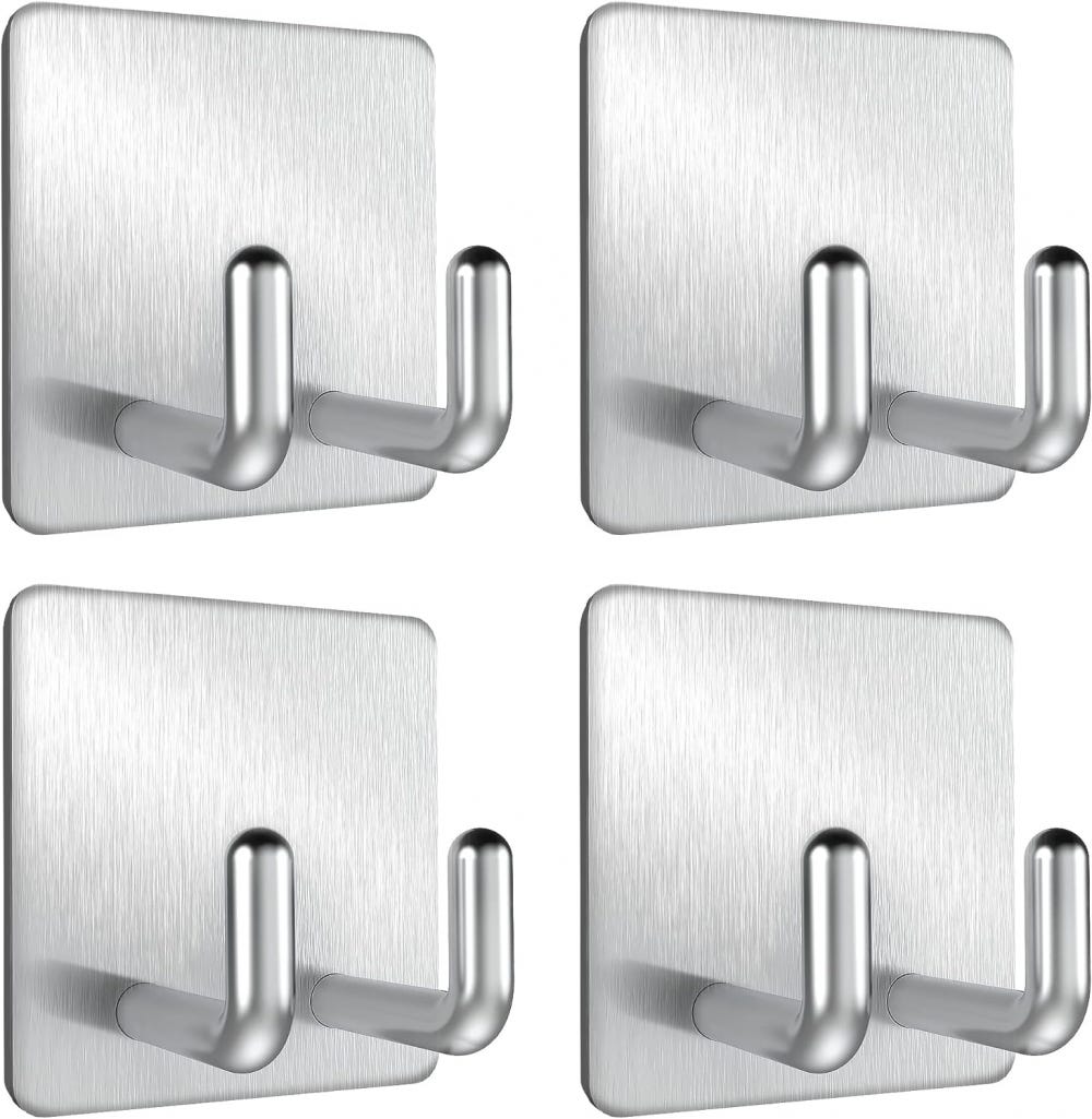 Ganci Adesivi In Acciaio Inox - 2 Pezzi, Forti E Resistenti, Perfetti Per Bagno E Cucina - Foto 9