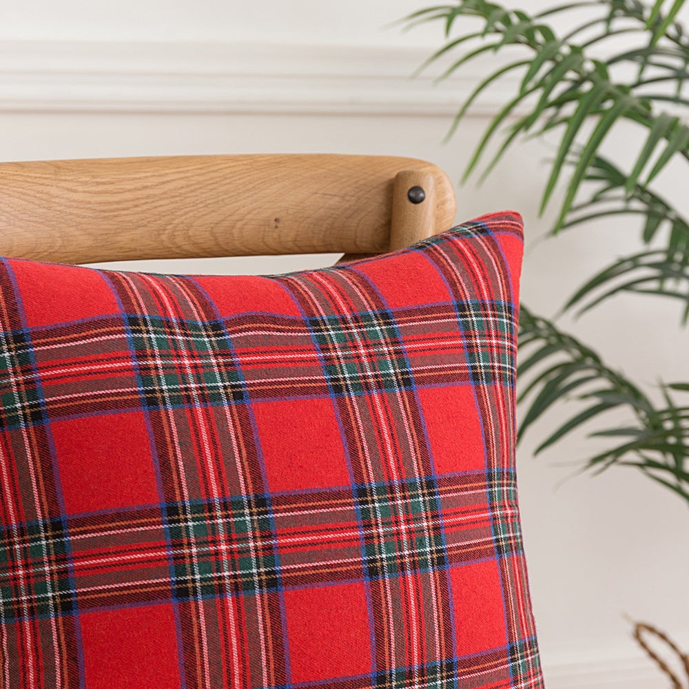 2 pcs Noël Plaid Tartan Coussin Couvre Xmas Jeter Taie d'oreiller Lit Canapé Décor À La Maison - 2