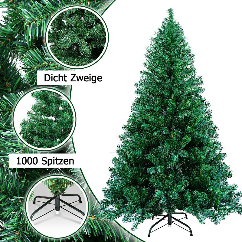 Árbol de Navidad, Árbol de Navidad Artificial para decoración navideña Material de PVC con Pata de Metal 180 cm Verde - 3