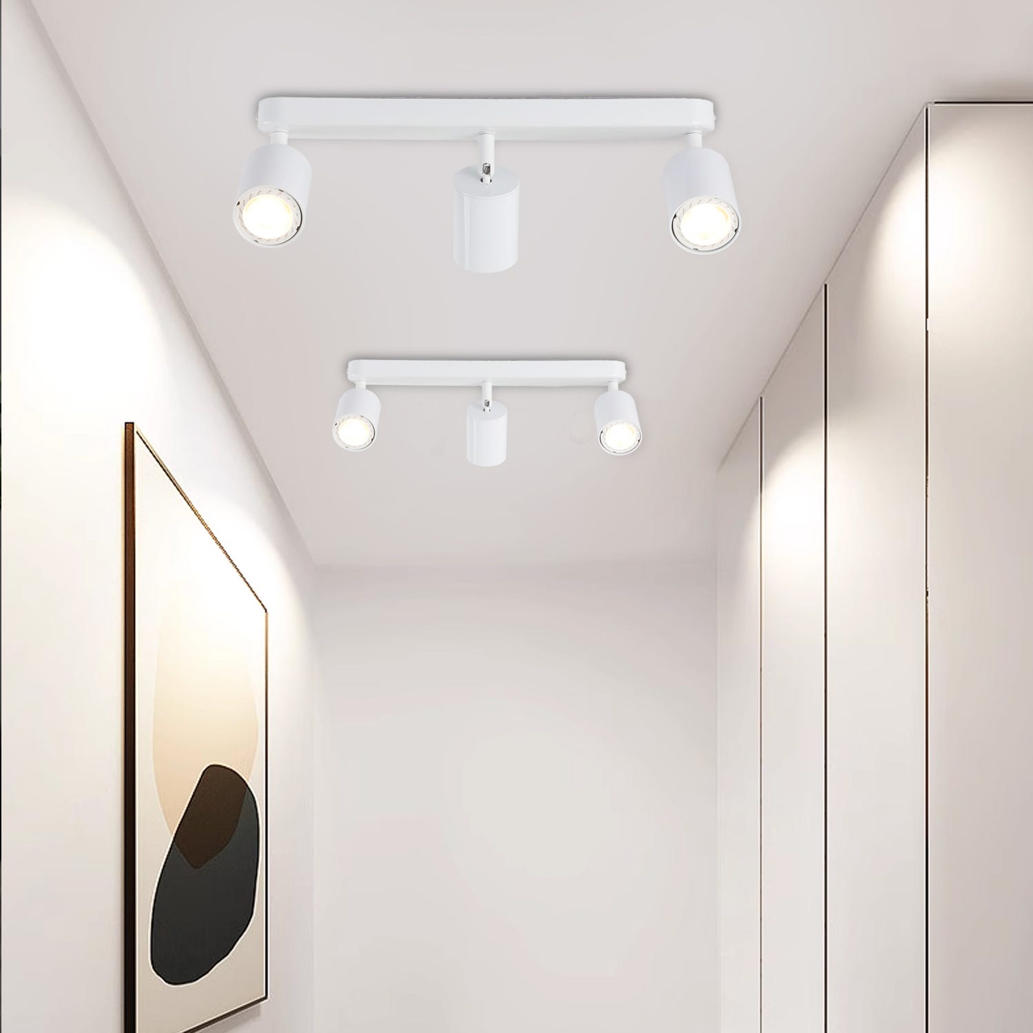 Forlight Era - Aplique De Pared Para Dormitorio GU10. Luz De Lectura De Diseo Minimalista De Color Blanco Con Interruptor On 51852446