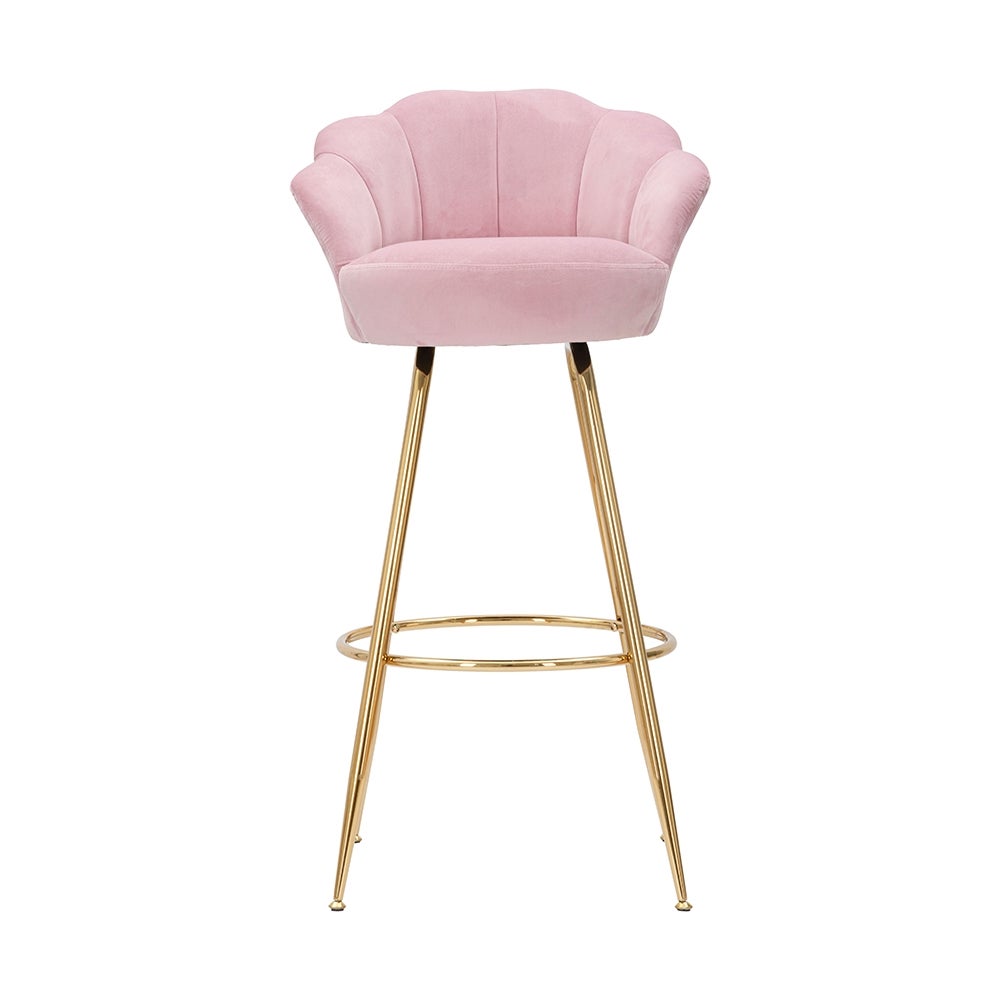 Taburete de bar cocina con respaldo floral patas doradas h90cm Vienna - 4