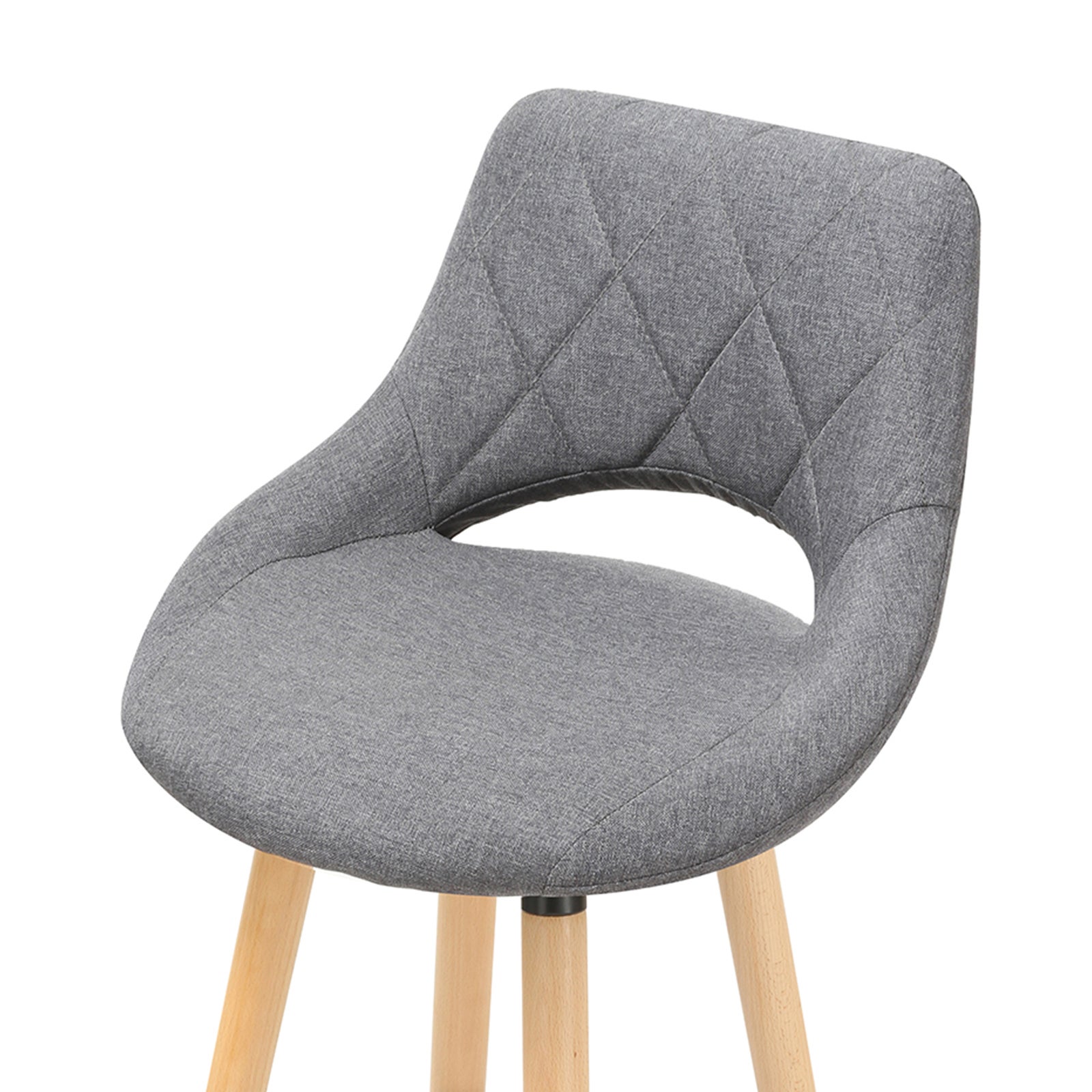 WOLTU Lot de 2 Tabouret de bar avec dossier et repose-pieds. Fait de lin et bois massif.Siège bien rembourré. 43x43x91cm.Gris Foncé - 3