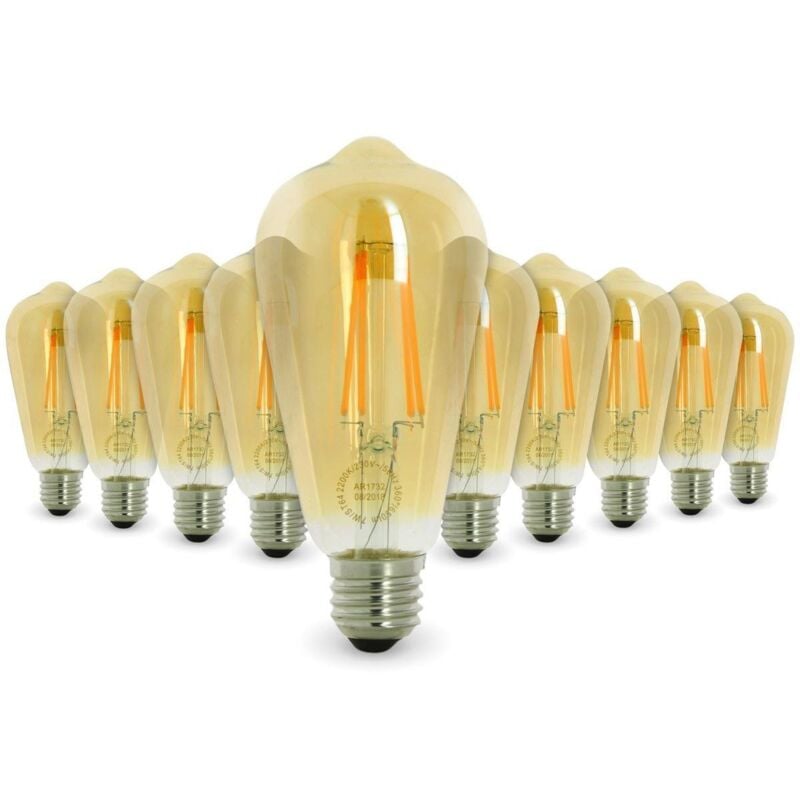Zestaw 10 ŻARÓWEK LED E27 4W ST64 2700 K Typ Edison Temperatura Barwowa: Biała ciepła 2700K