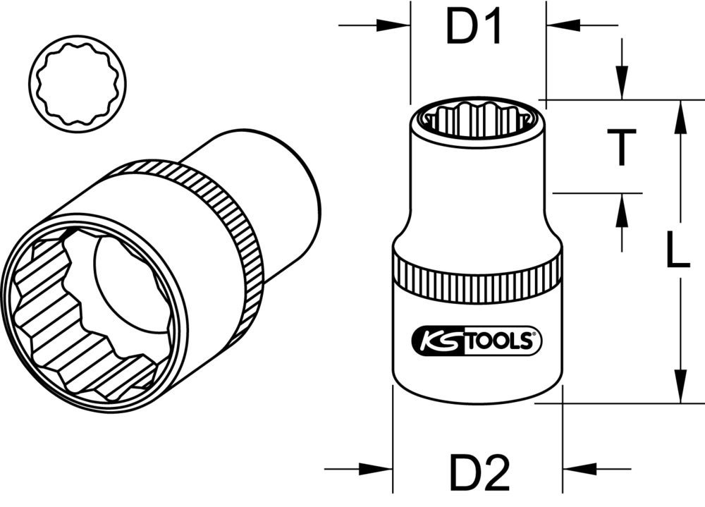 KS TOOLS - Douille 12 teglie ULTIMATE® 1/2