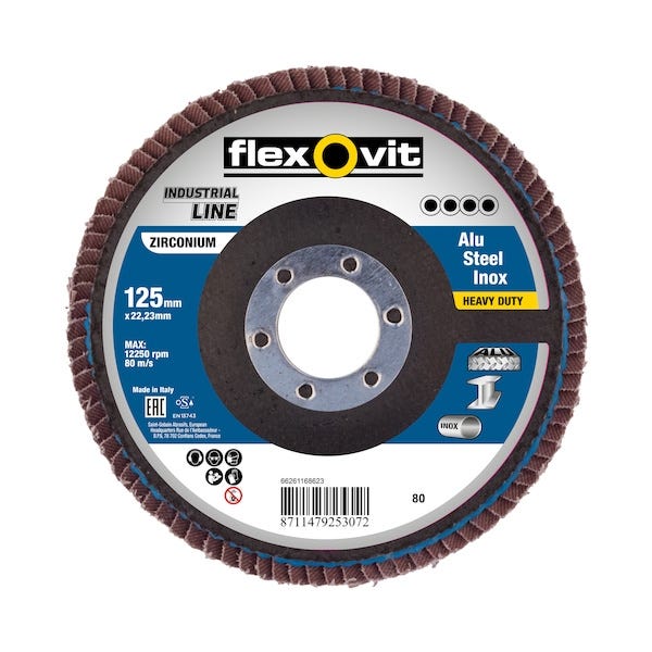 Disque Abrasif En Fibre De Nylon Dur Flexovit - Diamètre 180 Mm, Pour Finition Moyenne à Fine