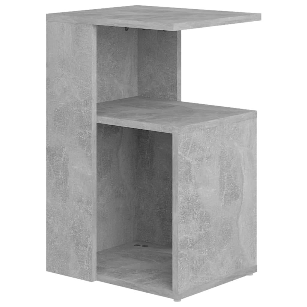 Table D’Appoint FATIVO Design Béton Léger Bois - Guéridon 2 Niveaux 46x30x30cm