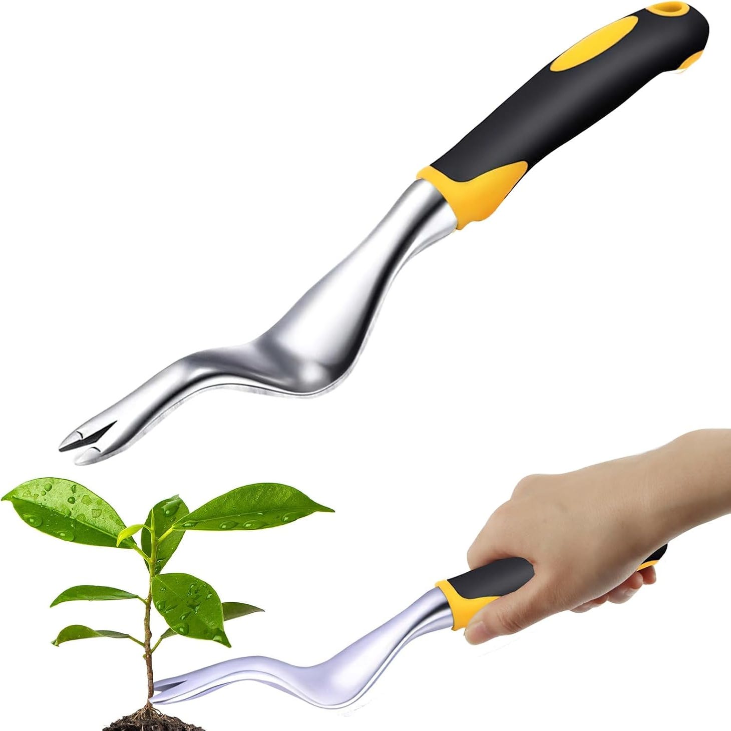 Outil Désherbeur Manuel 8 Dents - 53 Cm, Acier Et Fer - Pour Jardin, Pelouse, Travail Du Sol