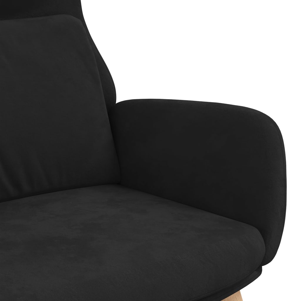 Chaise de relaxation | Fauteuil de relaxation | Chaise de Salon Noir Velours973128 - 6