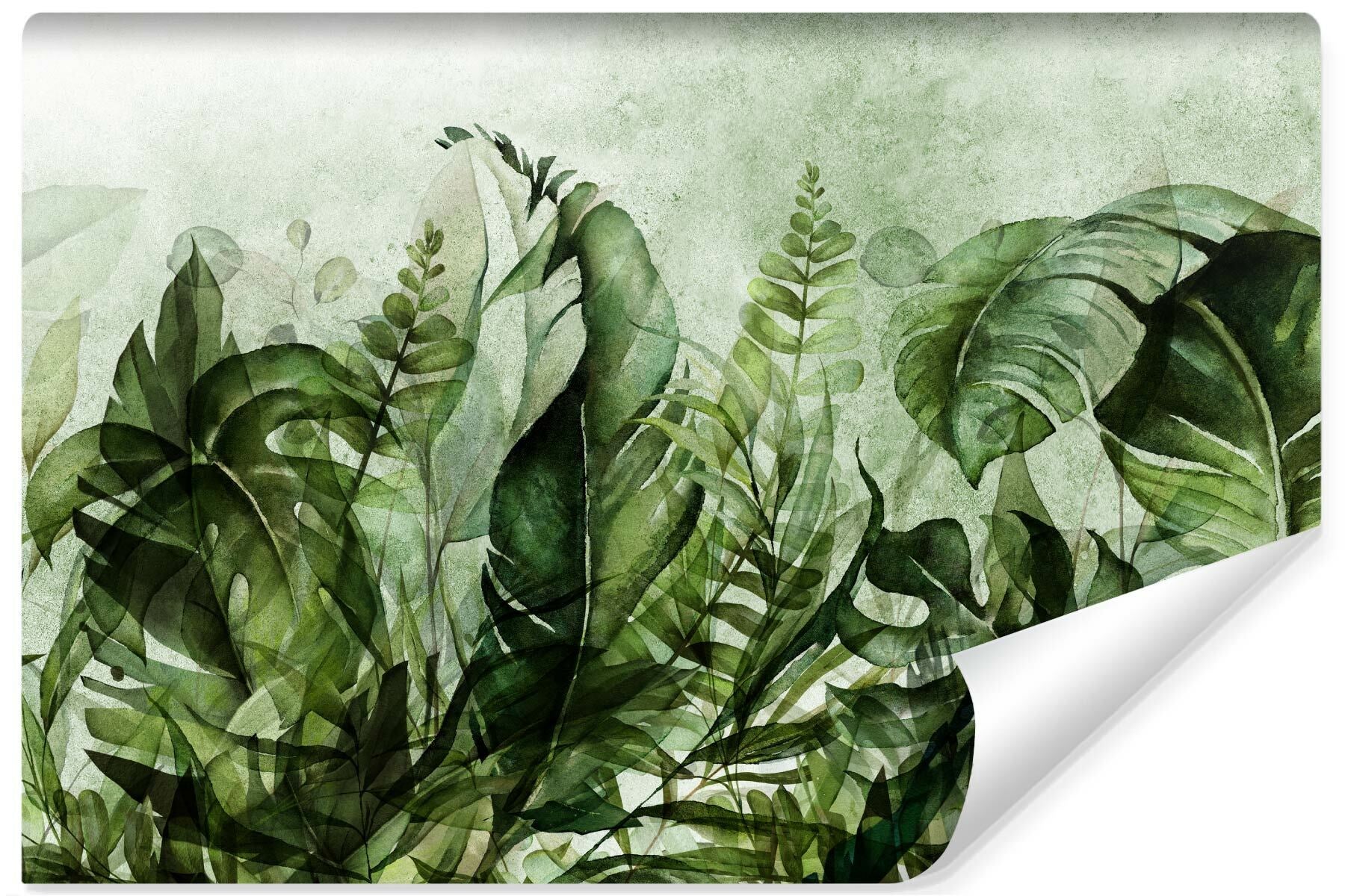 Papel pintado fotográfico no tejido para dormitorio hojas de palma plantas exóticas 460cm x 300cm