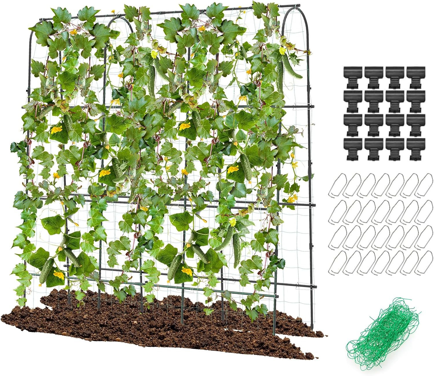 SCENDOR Traliccio Da Giardino In Metallo 152x55 Cm – Supporto Per Piante Rampicanti, Viti E Rose, Con Picchetti, Design Freccia Di Cupido - 3