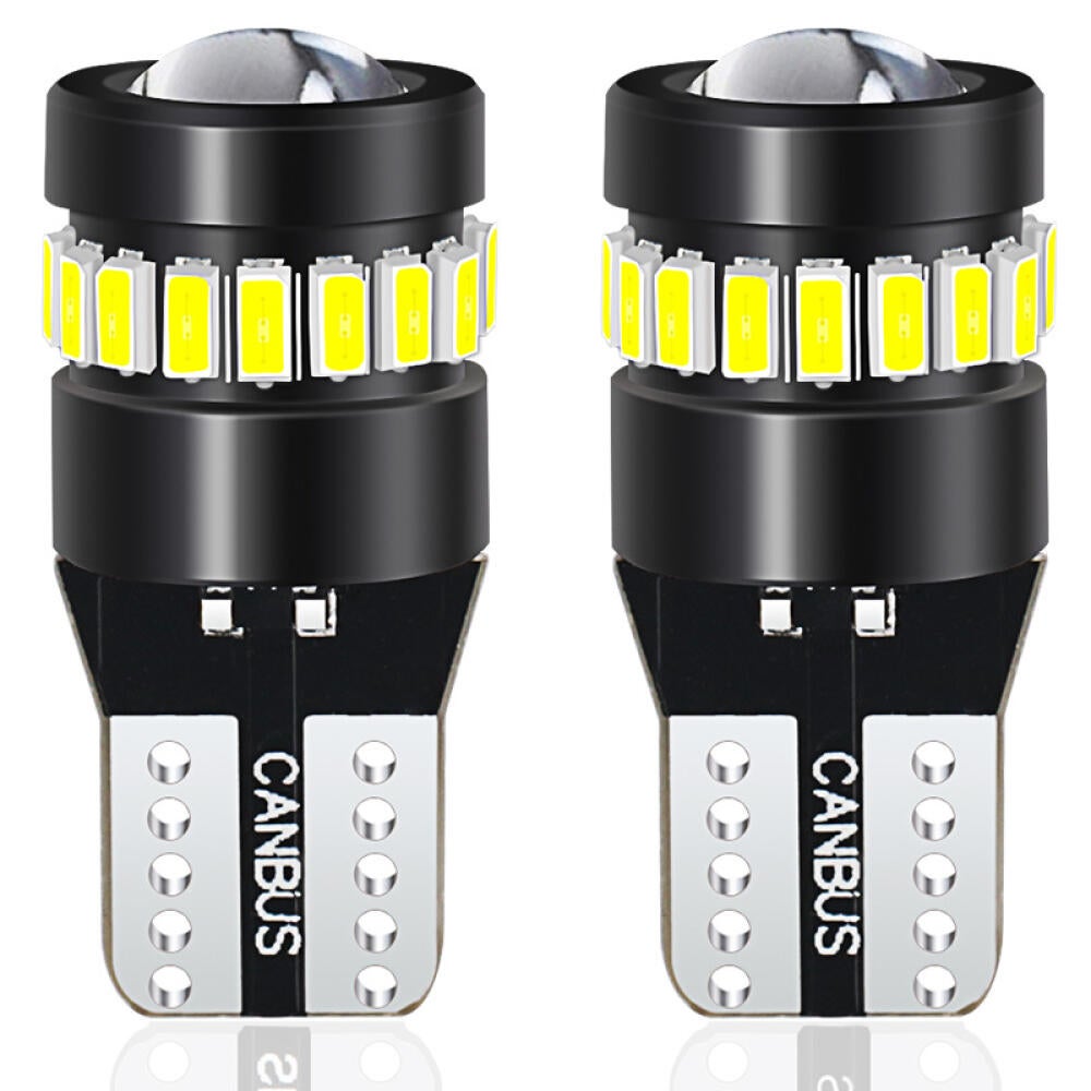 Zestaw 2 żarówek LED T10, chip 18 SMD 3014 i 1 SMD 3030, 155 lumenów, białe światło 6 500 K, boczne oświetlenie obrysowe do samochodu