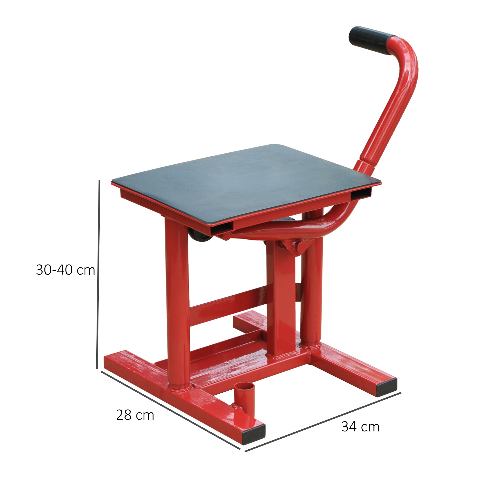 Soporte Elevador de Moto HOMCOM Acero Rojo 28x34x40 cm - 4