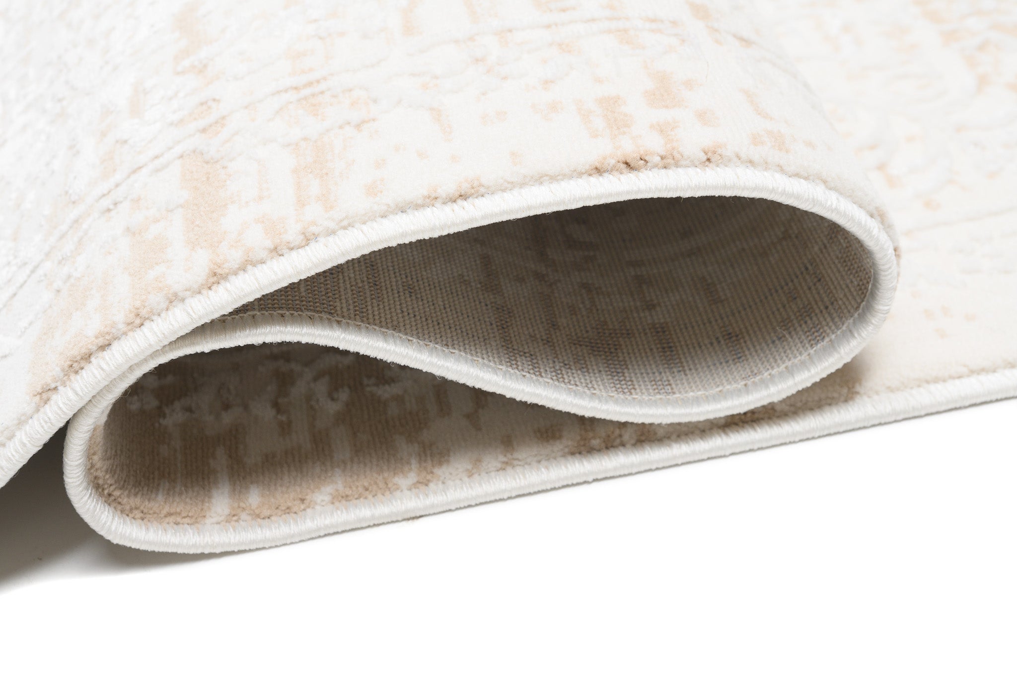 TAPISO Hera Tapis Salon Chambre Brillant Crème Beige Clair Vintage Floral Ornamental Moucheté Effet 3D OEKO-TEX 80 x 150 cm - 3