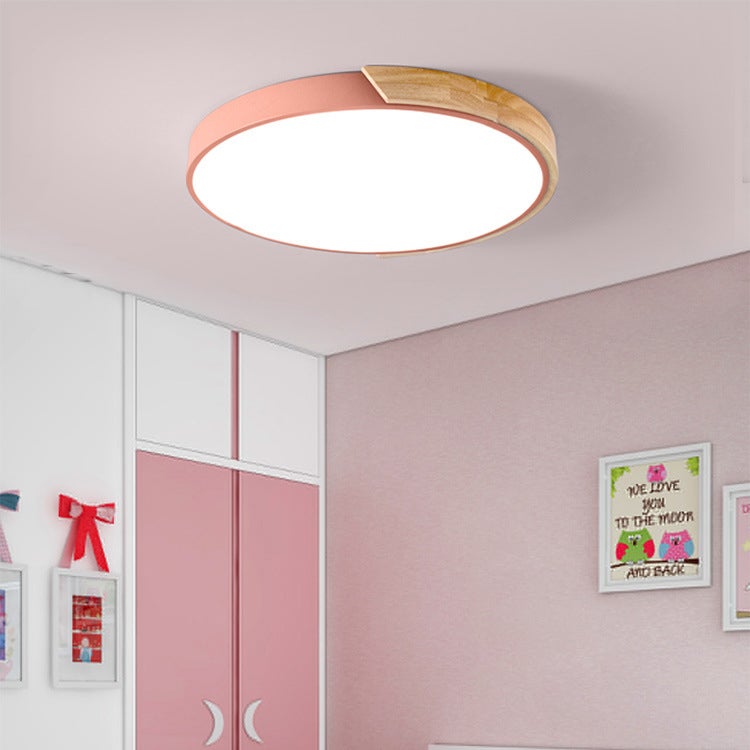 Lampa sufitowa LED 30CM, Lampa sufitowa metalowa, Lampa sufitowa nowoczesna, Różowe światła dekoracyjne, Światło białe 6000K (24W)
