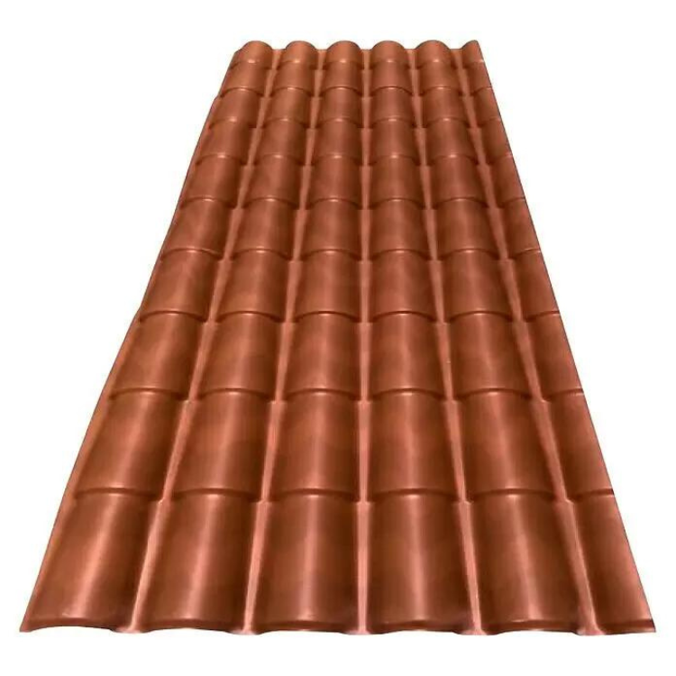 Pack de 2 plaques imitation tuile Iccopo pour toiture vieillie en PVC 2,09 m x 99 cm x 2 mm - 2